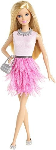 Muñeca Barbie Fashionistas Con Vestido Rosa Con Volantes