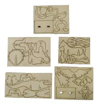 Comprar 5 Mini Rompecabezas 3d Maqueta Encastrable De Madera
