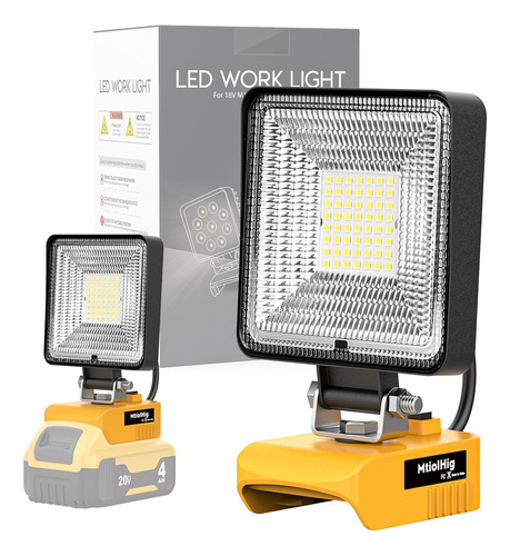 Luz De Trabajo Led Inalámbrica Portátil Para Batería Dewalt 