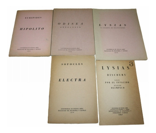 Lote 5 Libros Filosofia Platon - Sofocles - Lysias (griego)