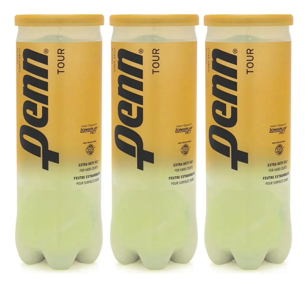Bola De Tênis Penn Tour Premium Extra Duty Pack Com 3 Tubos