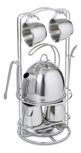 Juego De Té En Acero Inoxidable Con Soporte De Almacenaje
