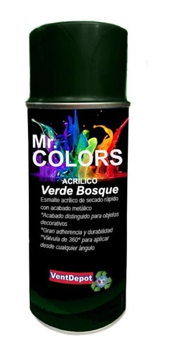 Latas De Pintura En Aerosol, Mxcry-005, Verde Bosque, Brill Color Verde bosque