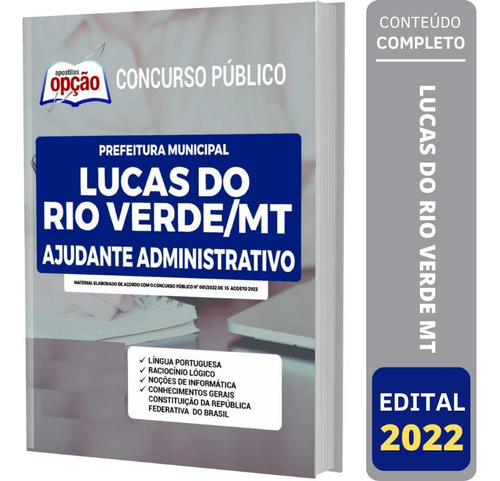Apostila Lucas Do Rio Verde Mt - Ajudante Administrativo