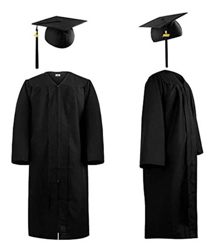 Toga Y Birrete Graduacion Borla Gorro Unisex Negro Bacholr