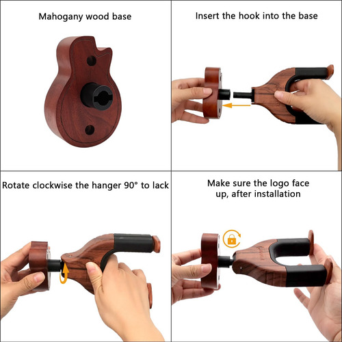 Xhkdsymc Soporte De Pared Para Guitarra, Bloqueo Automático,
