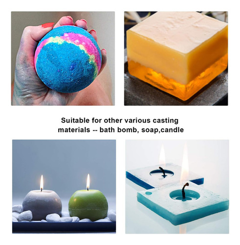 Moldes De Silicone Fundição Resina Esfera Cubo Pirâmide