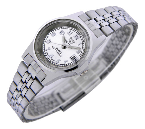 Reloj New York Mujer Ny121 Calendario Malla De Acero Inox.