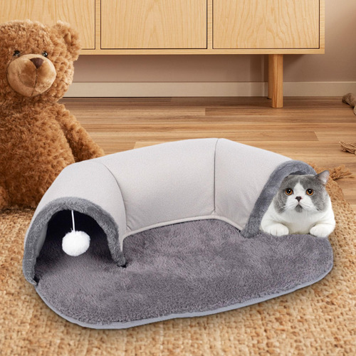 Cama De Túnel Para Gatos 2 Em 1, Casa Quente Para Gatos,