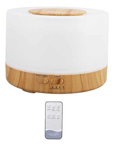 Umidificador De Mesa 500ml Wood Grain 7 Color Led 35db