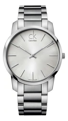 Reloj Calvin Klein City Mod. K2g21126 Para Hombre Original Color de la correa Plateado Color del bisel Plateado