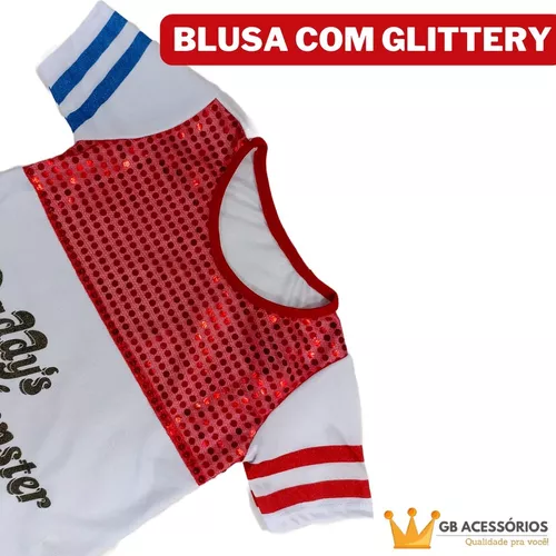 Fantasia Roupa Alerquina Infantil Arlequina Harley Quinn Esquadrão