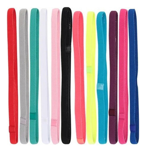 * 12 Piezas Banda For El Cabello Con Silicona Antideslizante