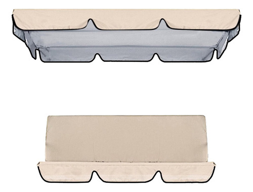 Set De 3 Personas Con Funda De Banco Oscilante Con Beige