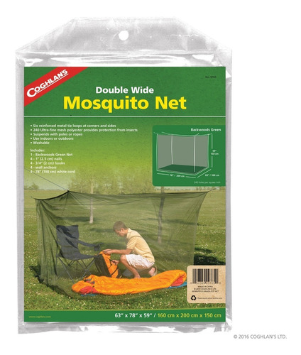 Red Mosquitero Rectangular Coghlan´s Mosquito Net Dbl Green