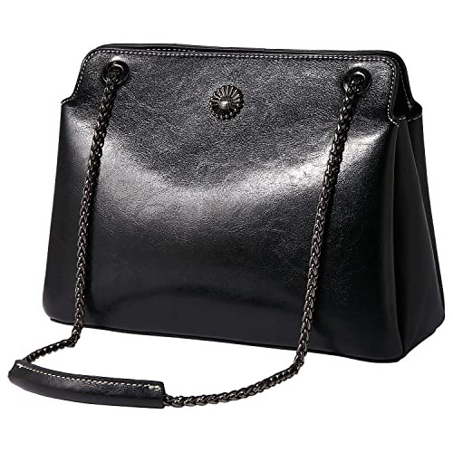 Bolsos De Hombro De Cuero Foxlover Para Mujer, Damas Mediana