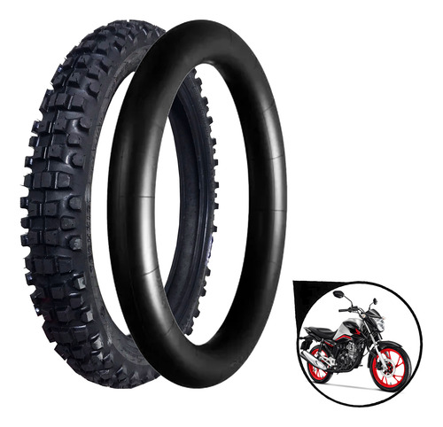 Kit Pneu Aro 18 Com Camara Tmx Trilha 90/90-18 Cg 150 Titan