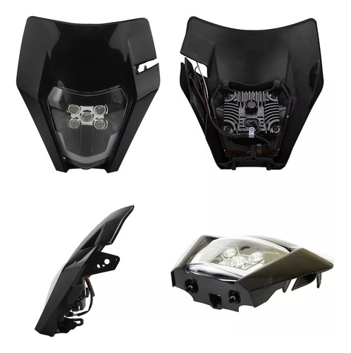 Faro Motocicleta De Led Carcasa Negra Para Ktm Exc Mx Sx Xc