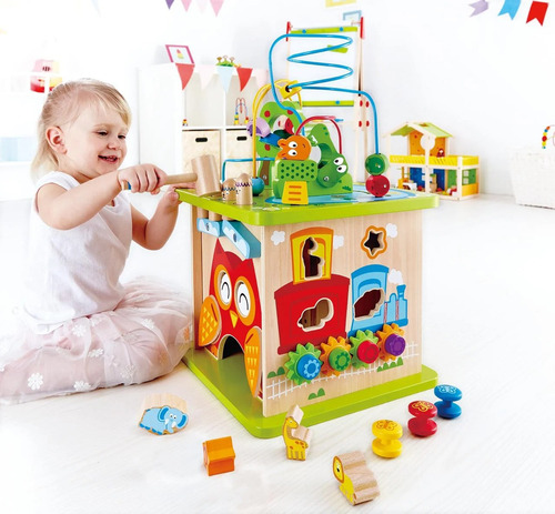 Cubo De Actividades 5 En 1 Safari Hape, Mvd Kids Color Multicolor
