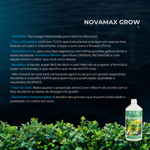 Fert Novamax Grow 1l Antigo Flora Nova Gh Base Npk Premium