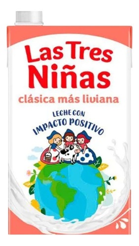 Leche Las Tres Niñas Clásica Más Liviana De 1l, Pack 10u