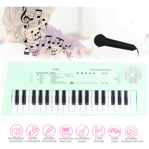 Música De 37 Teclas Piano Electrónico Teclado Con Micrófono