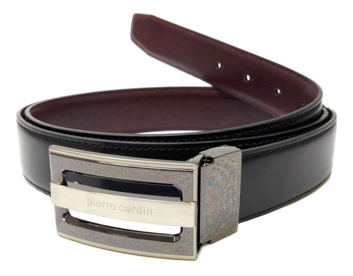 Cinturón Reversible Para Hombre Pierre Cardin Con Hebilla Negro Lisa Unitalla