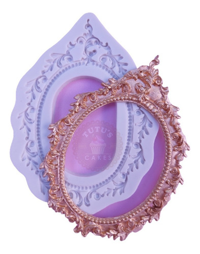 Imagen 1 de 5 de Molde Silicona Marco Vintage 14cm Repostería Porcelana