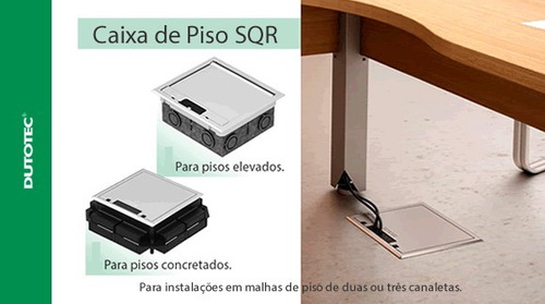 Caixa Piso Elevado Dupla 2x2 Sqr Aluminio 12 Tomadas Dutotec