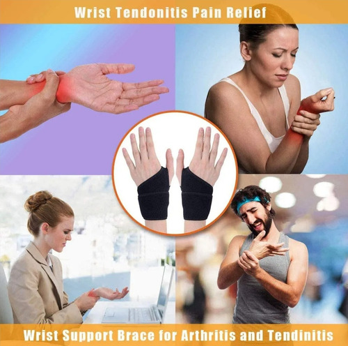 Muñequeras De Soporte2pack Deportivas Ajustable Transpirable Negro M