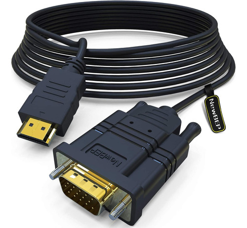 Newbep Cable Adaptador Hdmi A Vga  9.8 Ft  Chapado En Oro  