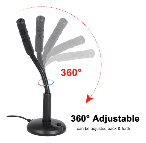 Micrófono De Escritorio Usb Plug & Play Omnidireccional Para