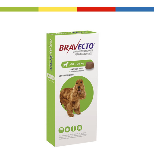 Antipulgas Para Perros Bravecto 500mg (10-20 Kg)