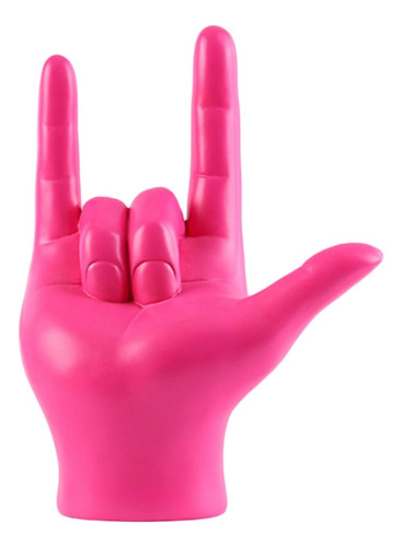 Love You Finger Gesture Estatua Rock On Hand Rosado Rosado