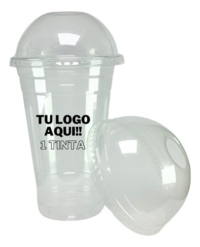 Vaso Plastico Pete 16 Oz C/tapa Domo Imp.1 C/1000