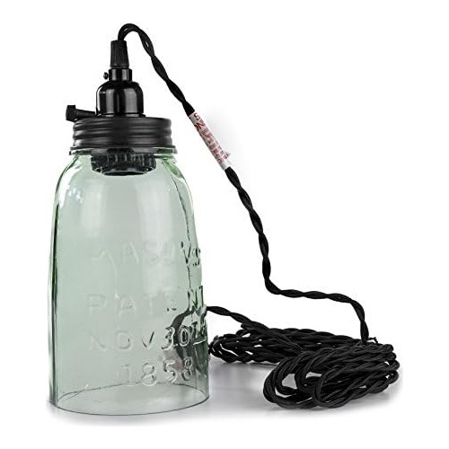 Half Gallon Open Bottom Mason Jar Pendant Lamp-rustic B...