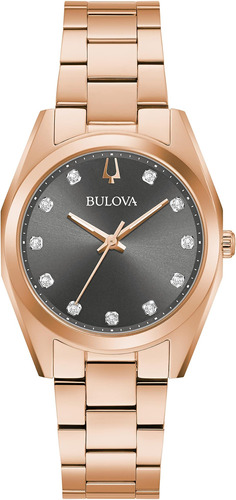 Topógrafo Clásico Bulova Para Mujer, Con Diamantes, Oro Rosa