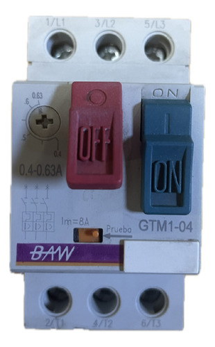 Guardamotor Tripolar 0,40 63amp Gtm1-04 Baw Frecuencia 50/60