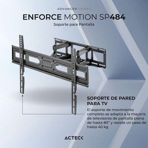 Soporte Smart Tv Acteck Motion Sp484 37 A 80 Pulgadas 40kg