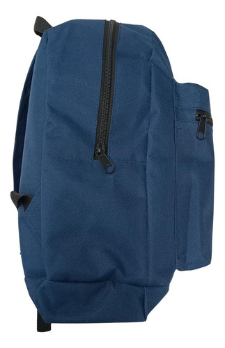 Mochila Escolar Rock Metallica Color Azul Marino Diseño De La Tela Liso