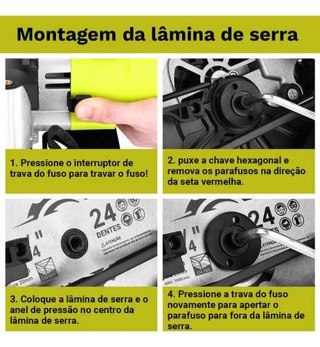 Serra Circular Elétrica 185mm Professional 1400w Adequado Para Cortar Madeira Desoon