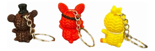 Set 4 Llaveros Fnaf Estilo Crochet Impreso En 3d
