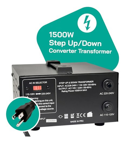 Pack Convertidor De Voltaje 1500w 110v/220v - Universal