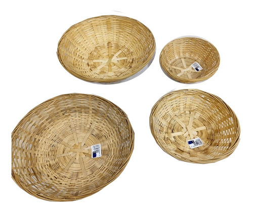 Imagen 1 de 3 de Panera Mimbre Redonda Canasto Para Pan Tostadas 25cm