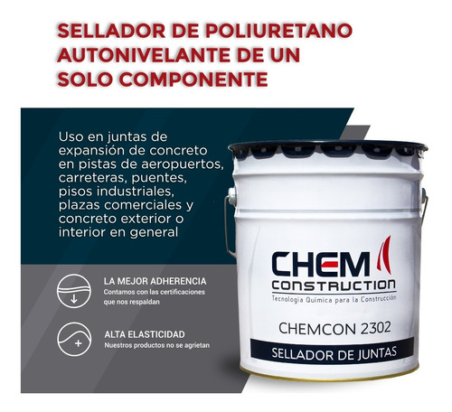 Sellador De Juntas Gris Chemcon 2302