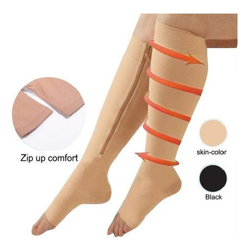 . Para Calcetines Para Venas Varicosas Con Cierre, 5 Pares /
