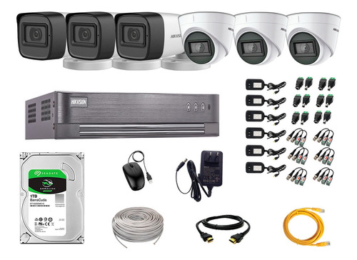 Kit 6 Cámaras Seguridad Audio Incorporado Full Hd Hikvision