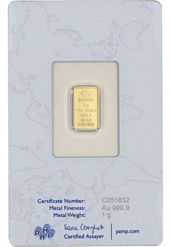 Moneda Oro Suizo Puro Pamp Rosa 1 Gramo De Colección.