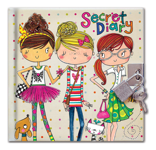 Rachel Ellen Designs Girls Rule Secret Locking Diary, L...