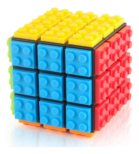 Cubo Rubik 3x3 Lego Piezas Fanxin Negro Original Blanco